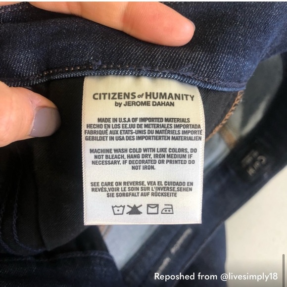 Citizens of Humanity Fleetwood Crop High Rise Flare Jeans Size 26 - Picture 8 of 12